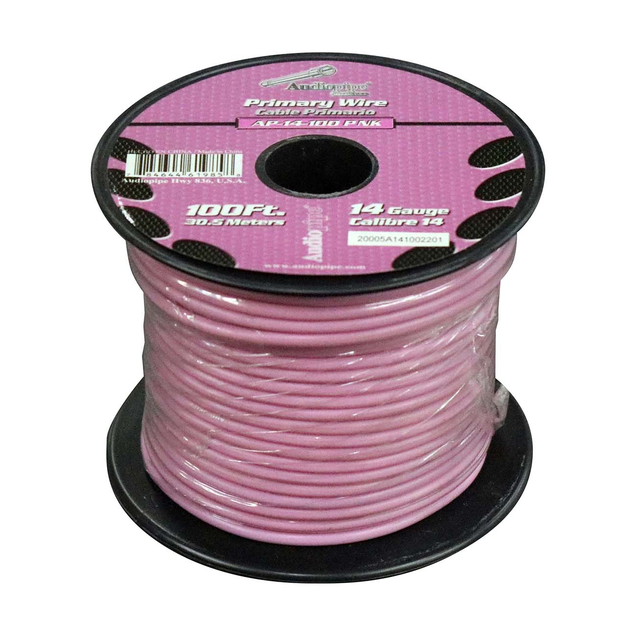 Audiopipe AP14100PK Primary Wire 14 Gauge 100 Foot – Pink