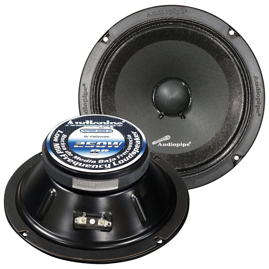 Audiopipe APMB8SBD 8” Low Mid Frequency Speaker 125W Rms / 250W Max 8 Ohm