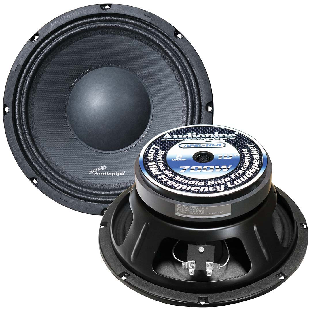 Audiopipe APSL10D 10″ Low Mid Frequency Speaker 350W Rms / 700W Max 8 Ohm
