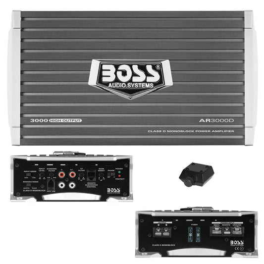 Boss Audio AR3000D 1-Channel 2250W Rms Armor Series Class D Monoblock Amplifier