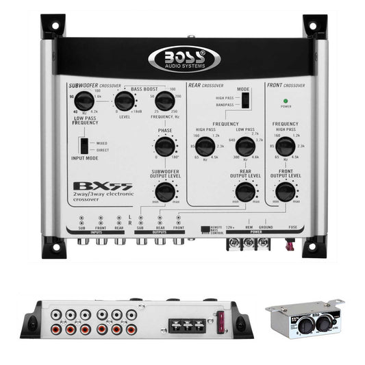 Boss Audio BX55 2/3 Way Car Audio Electronic Crossover Bass W/Remote Control