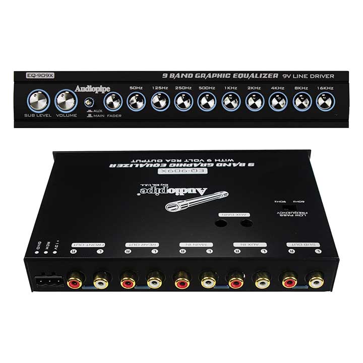 Audiopipe EQ909X 9 Band Graphic Equalizer W/ 9 Volt Line Driver