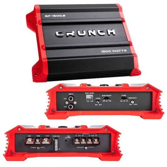 Crunch GP15002 2 Channel Amplifier 1500 Watts 2 Ohm Stable