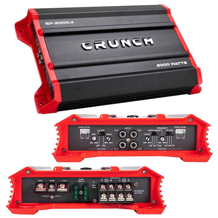 Crunch GP20004 4 Channel Amplifier 2000 Watts 2 Ohm Stable
