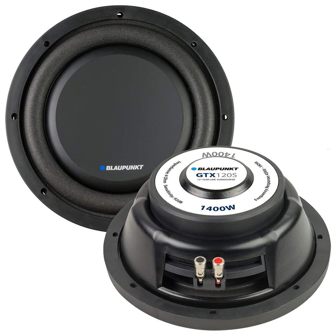 Blaupunkt GTX120S  12' 300W Rms 4-Ohm Single Voice Coil Car Audio Slim Subwoofer