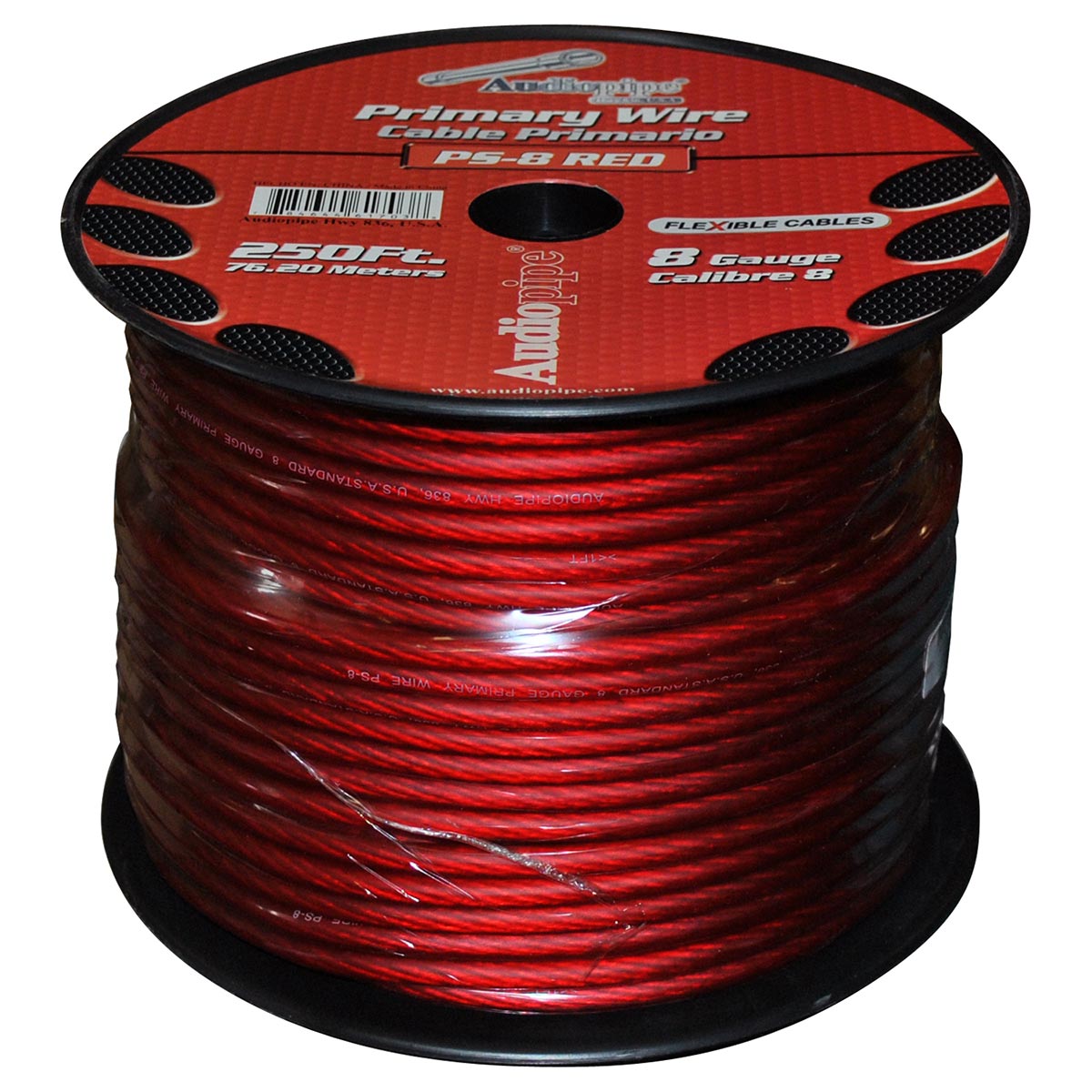 Audiopipe PS8RD Power Cable 8 Gauge 250 Foot – Red
