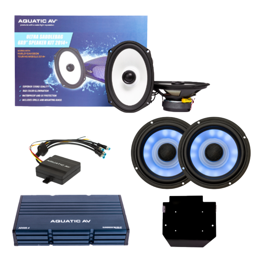 Aquatic AV RG301 Road Glide Ultra RGB Speaker and Amp Kit for Harley 2014+