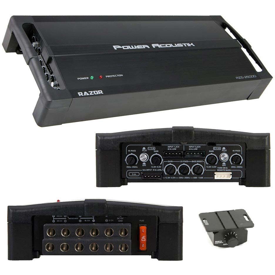 Power Acoustik RZ52500D 5-Channel 600W Rms Razor-Series Car Audio Amplifier Amp