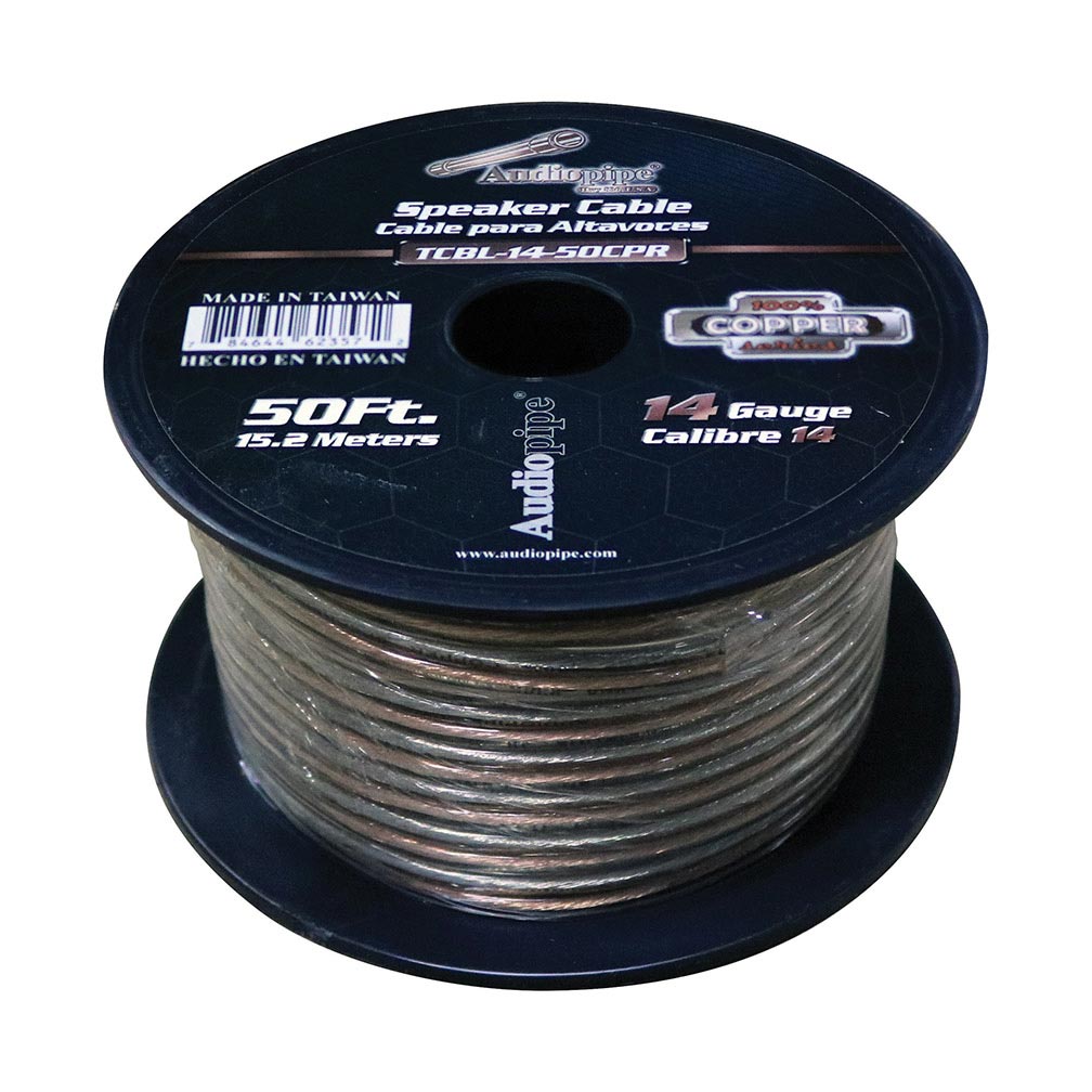 Audiopipe TCBL1450CPR 100% Copper Speaker Wire 14 Gauge 50 Foot