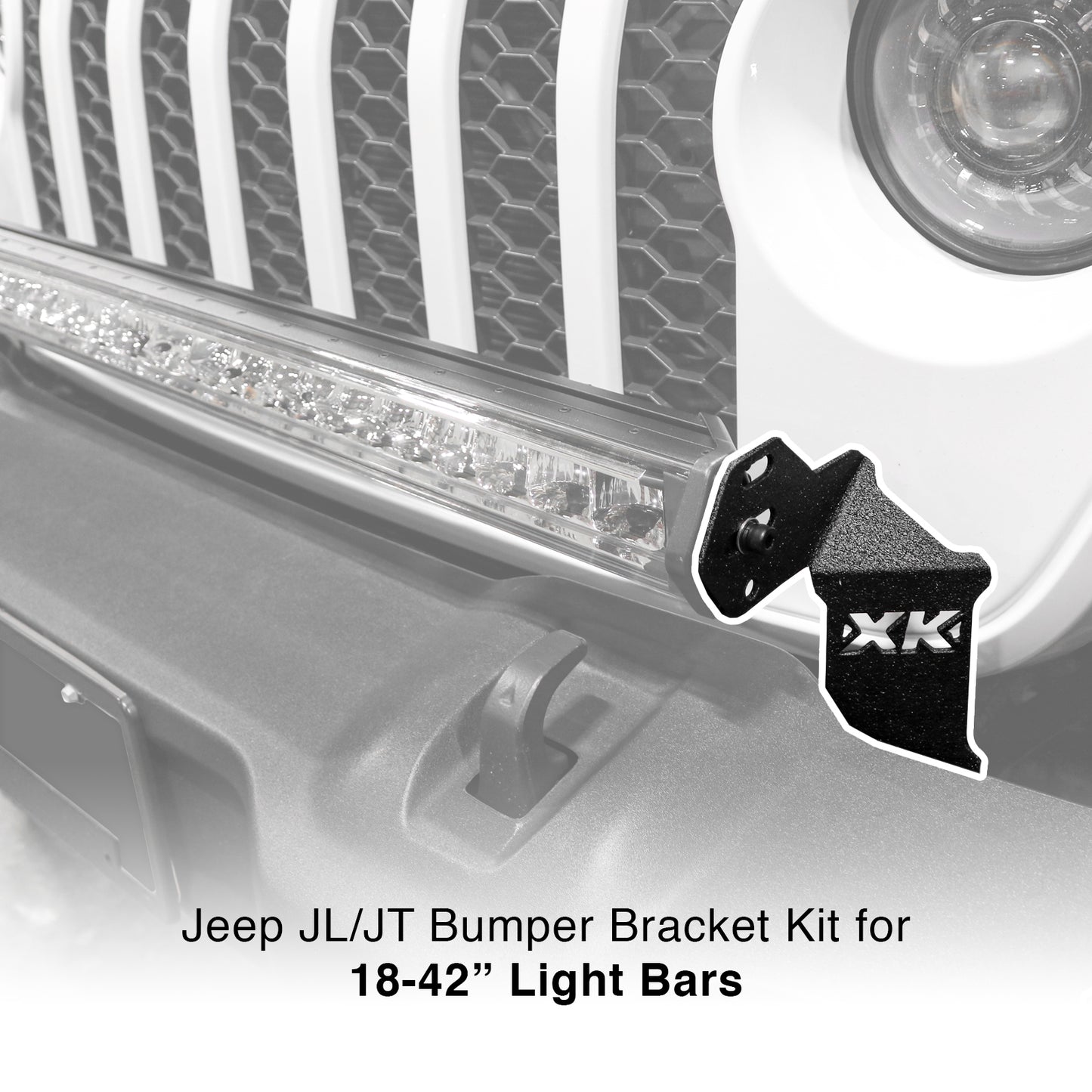 XKGLOW XK-BRC-JL-FB Jeep JL JT Front Bumper 20-36 Light Bar Bracket Kit