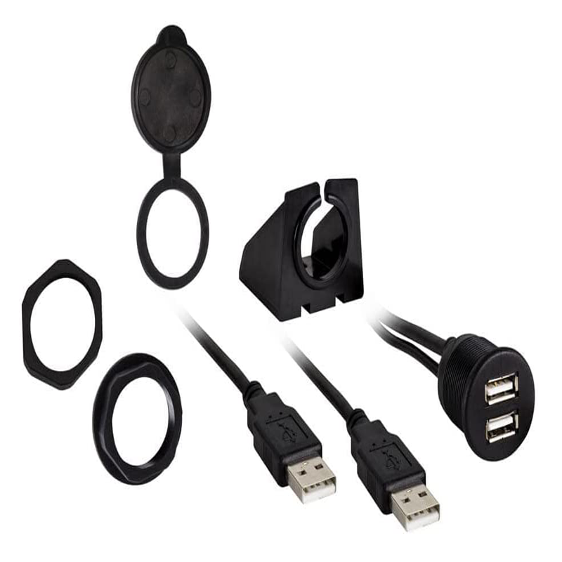 Install Bay IBR74 R74 3' Dual USB Pass Through Extension, Retail Pack, 1 Pack